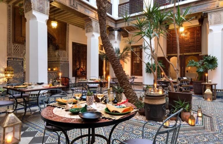Restaurant Angsana Si Said Marrakech rooftop terrace with traditional Moroccan cuisine in elegant setting