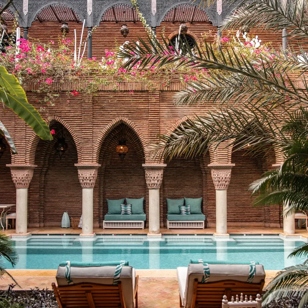 La Sultana Marrakech rooftop terrace with pool and views over the Kasbah