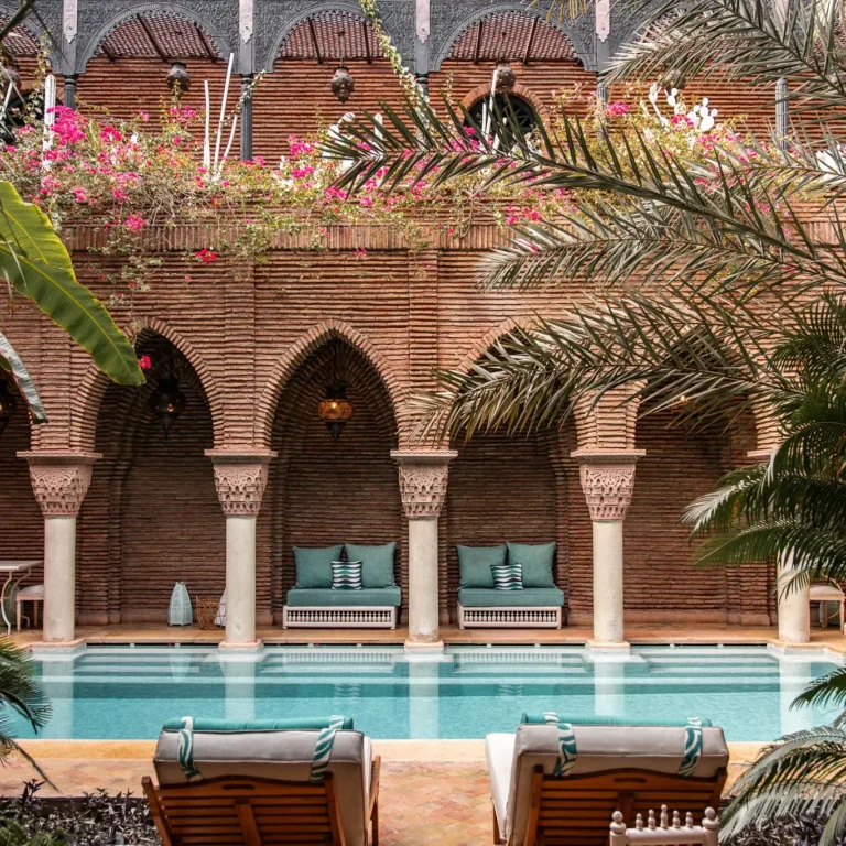 La Sultana Marrakech rooftop terrace with pool and views over the Kasbah