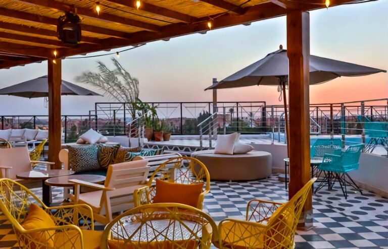 Sky Lounge Marrakech rooftop with panoramic city views and international cuisine