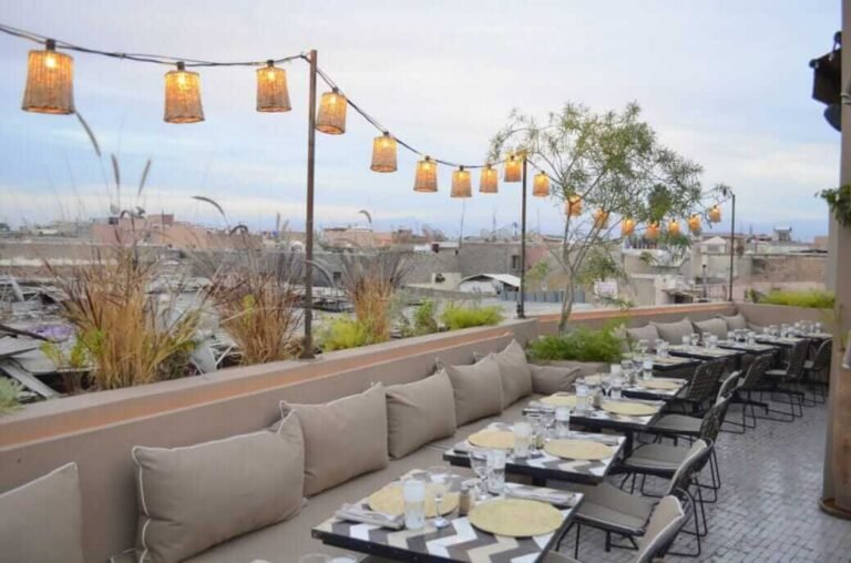 Nomad Marrakech rooftop restaurant with modern Moroccan dishes and sunset terrace views