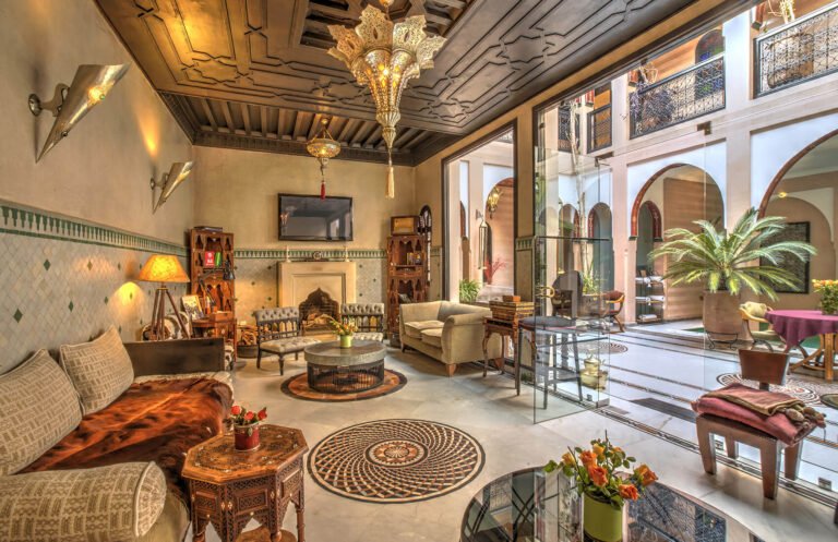 Riad Dar Anika Marrakech elegant courtyard with pool and traditional Moroccan design
