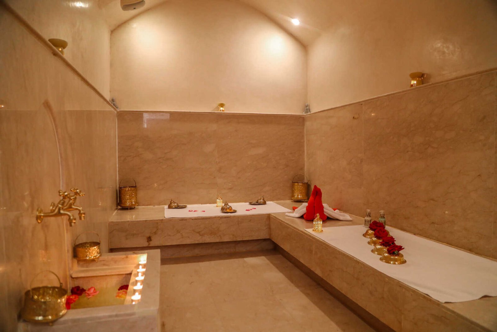 Spa and hammam area at Riad Melhoun with traditional Moroccan wellness design