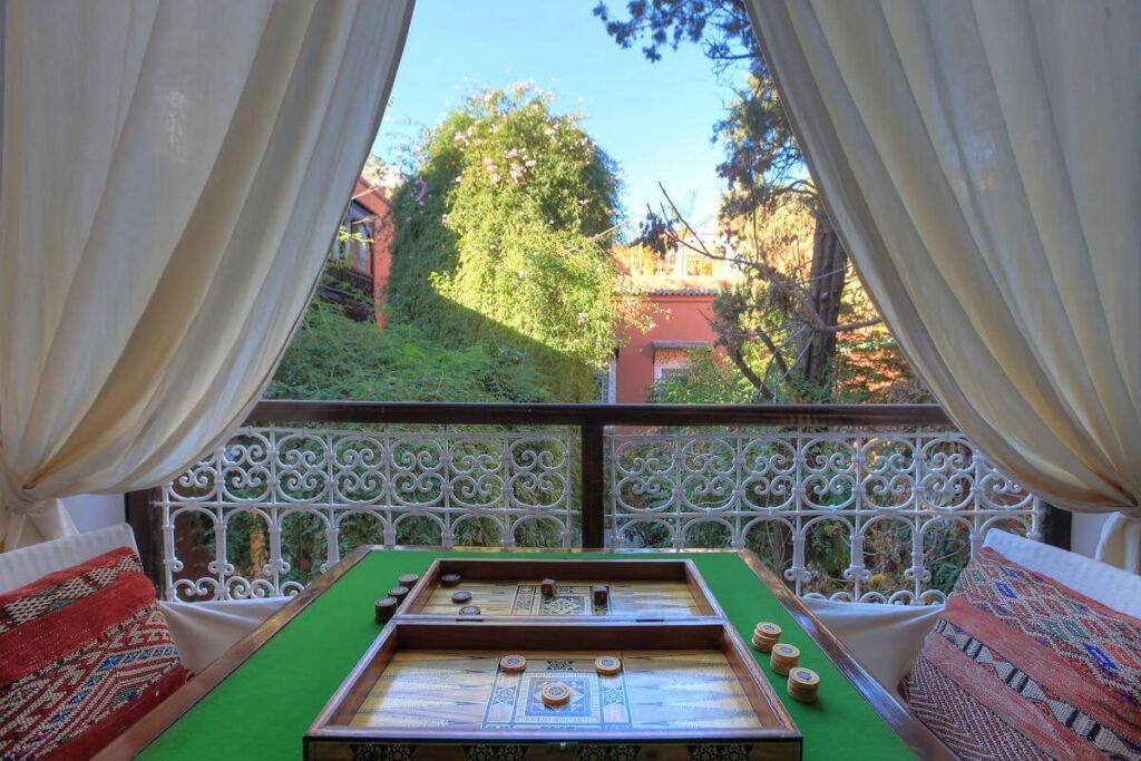 Suite with private balcony at Riad Kaiss overlooking the riad courtyard