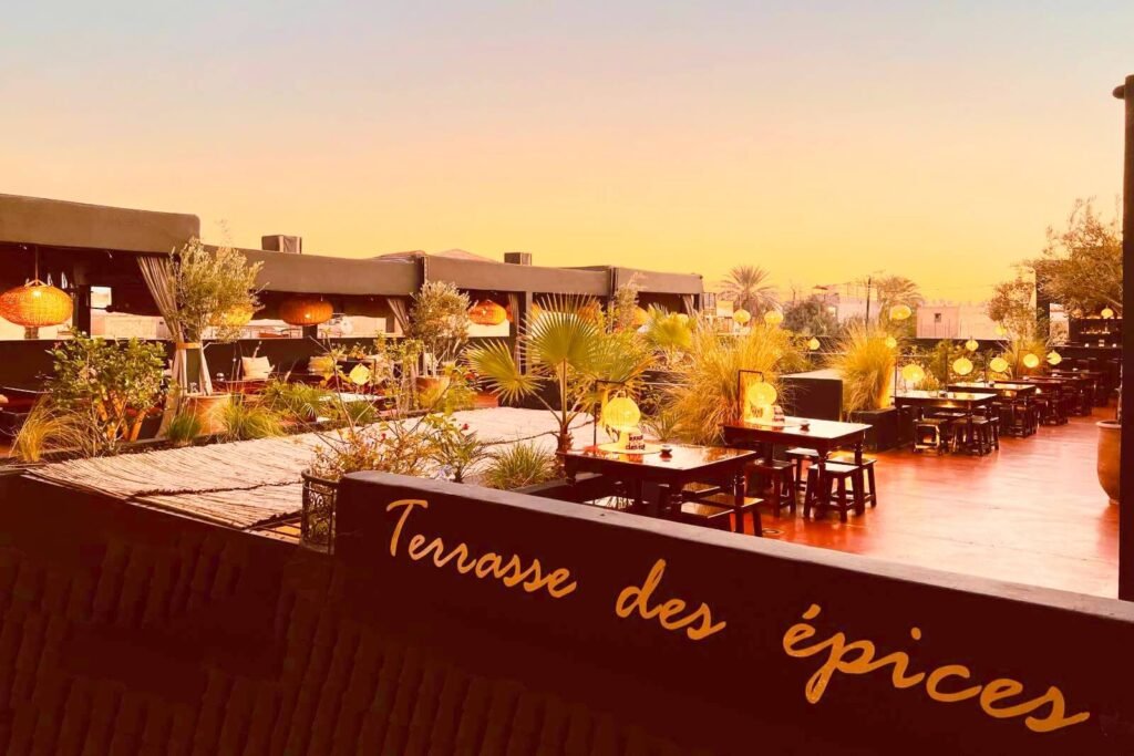 Terrasse des Epices Marrakech rooftop restaurant with views over the Medina souks