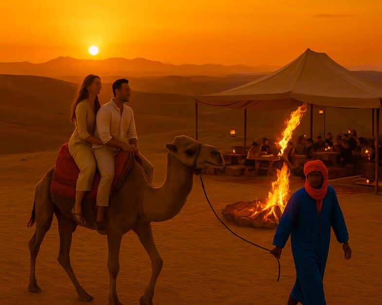 Camel Ride, Dinner & Fire Show in Agafay Desert Marrakech